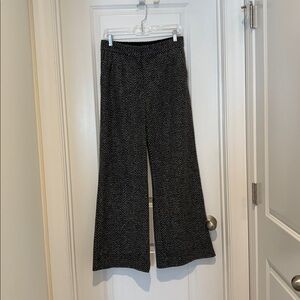 Express Monochrome Herringbone Wide-Leg Pants